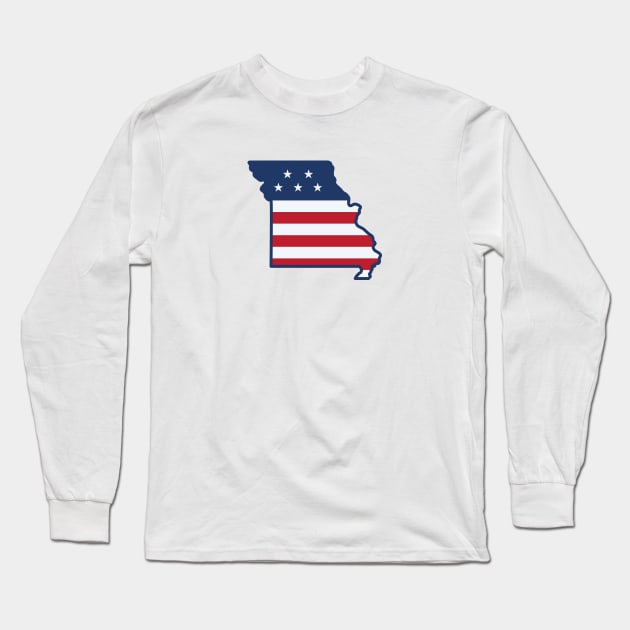 Stars and Stripes Missouri Long Sleeve T-Shirt by SLAG_Creative